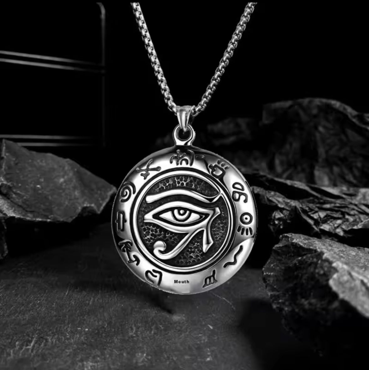 Silver Eye of Horus Pendant Necklace – Ancient Egyptian Protection Symbol Jewelry