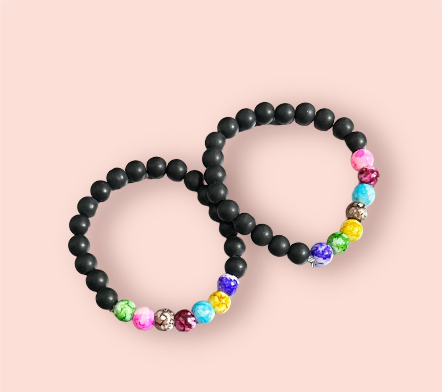 Combo of 2 Onxy Beads Adjustable Unisex Hand Bracelet
