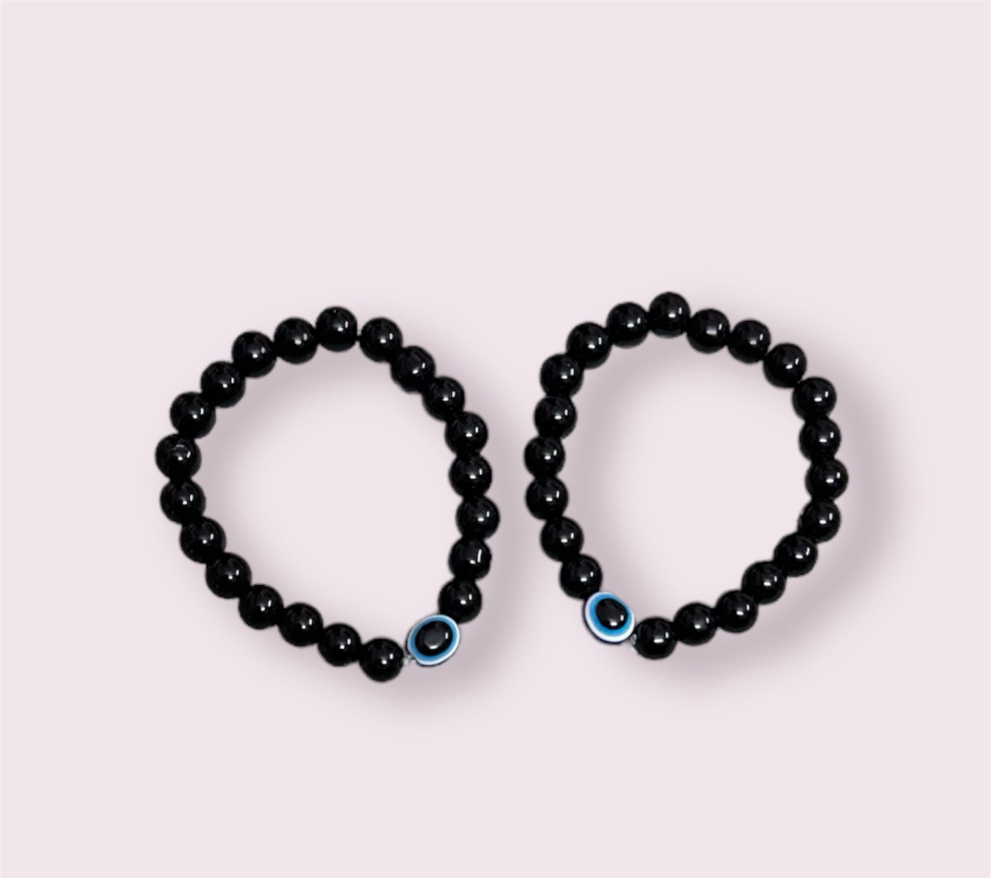 Combo of Black Beads Evil Eye Adjustable Unisex Hand Bracelet