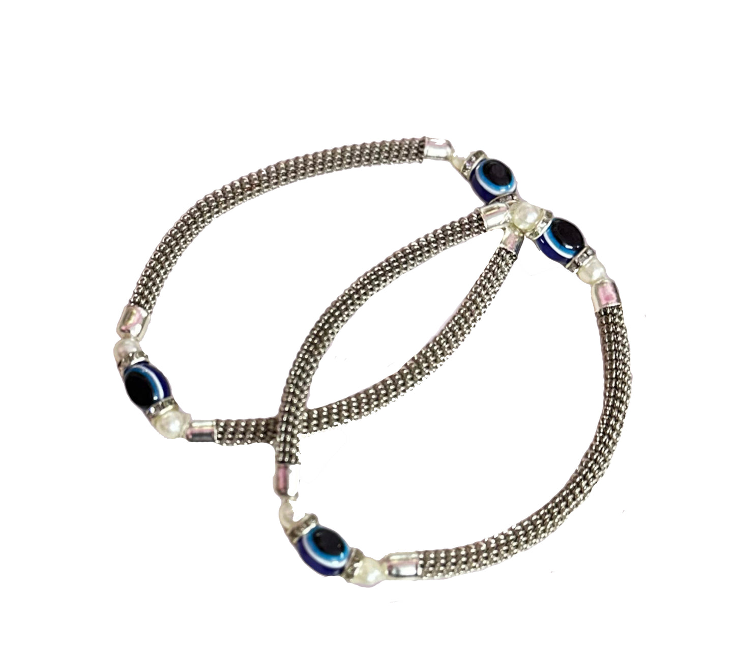 Blue Evil Eye Adjustable Elasticated Anklets