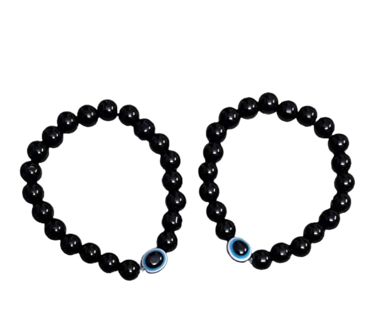Combo of Black Beads Evil Eye Adjustable Unisex Hand Bracelet