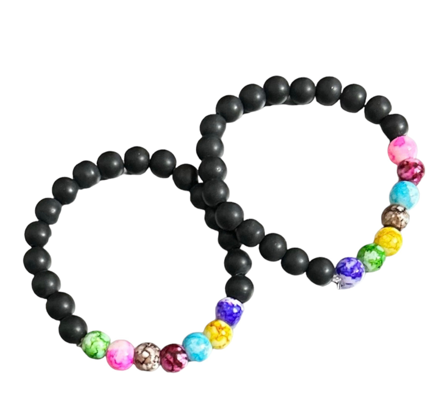 Combo of 2 Onxy Beads Adjustable Unisex Hand Bracelet