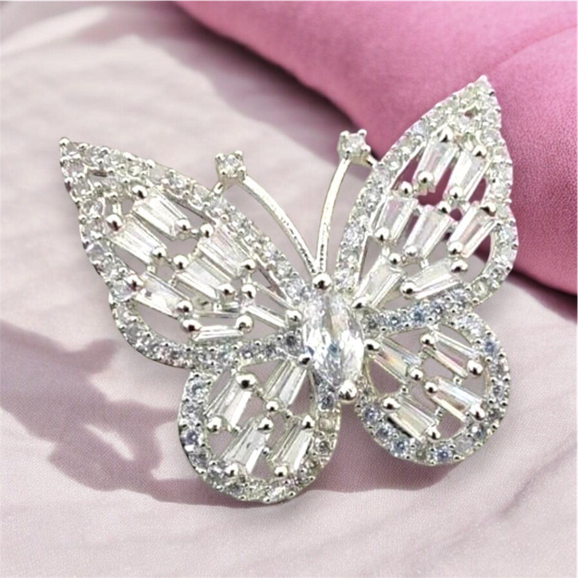 Premium CZ Stones Studded Butterfly American Diamond Adjustable Cocktail Ring