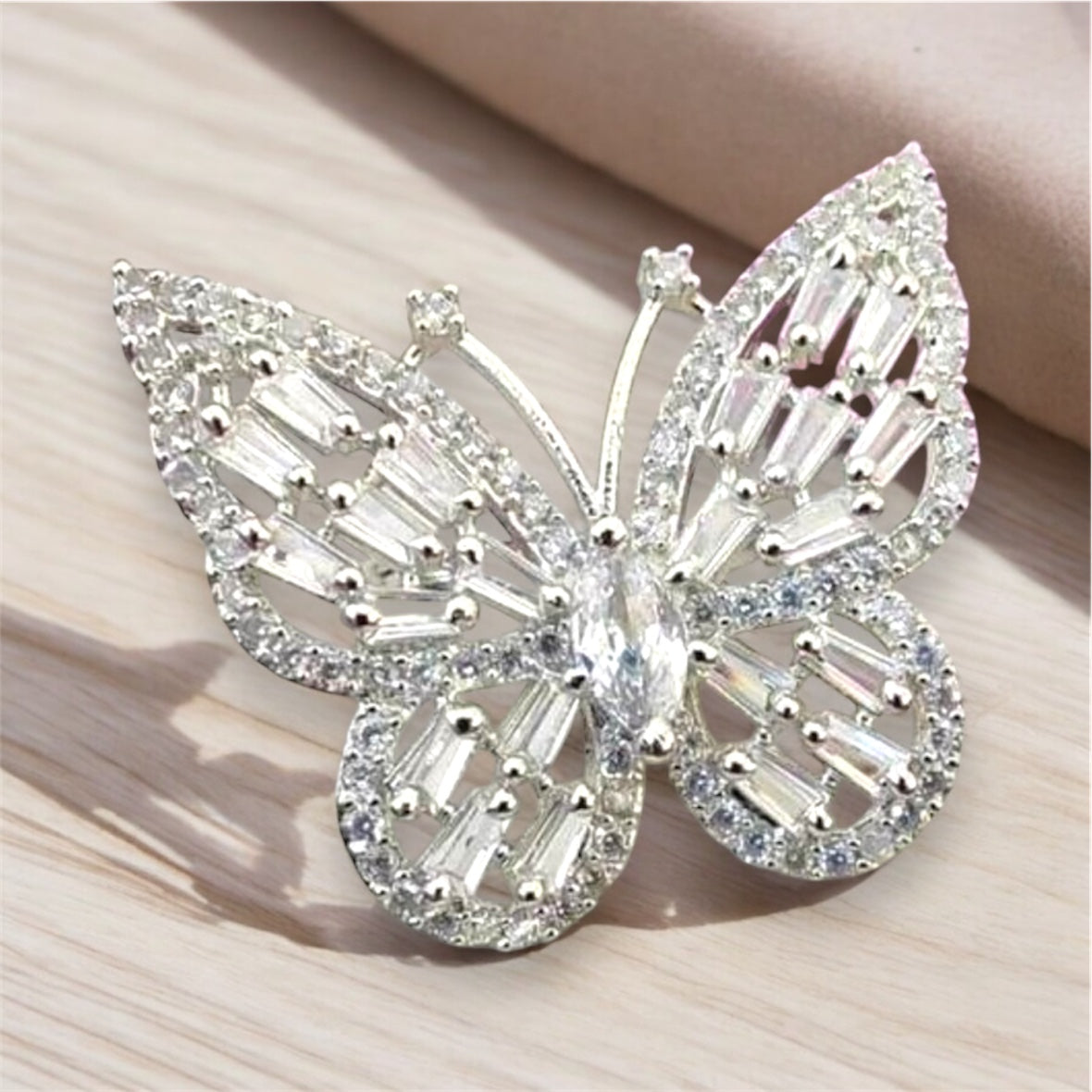 Premium CZ Stones Studded Butterfly American Diamond Adjustable Cocktail Ring