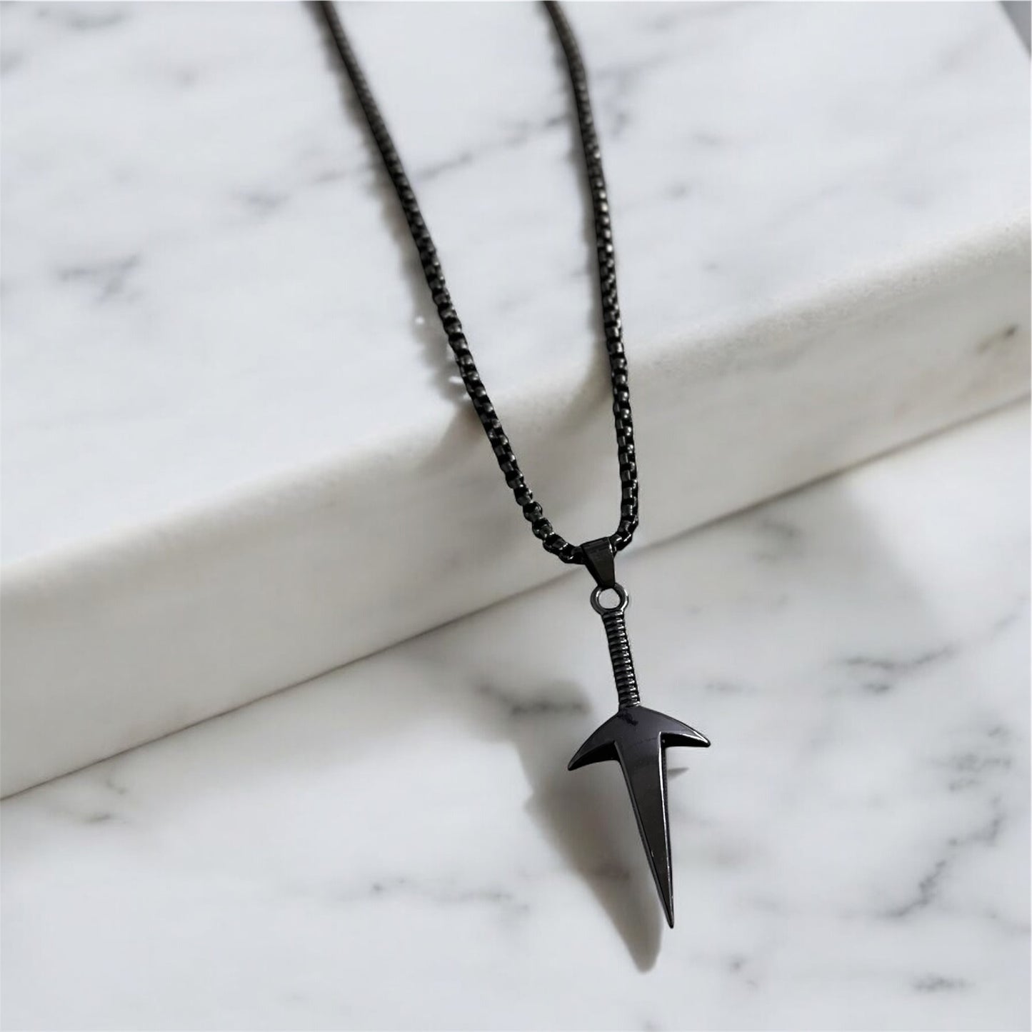 Minimal Sword Style Necklace Pendent Chain