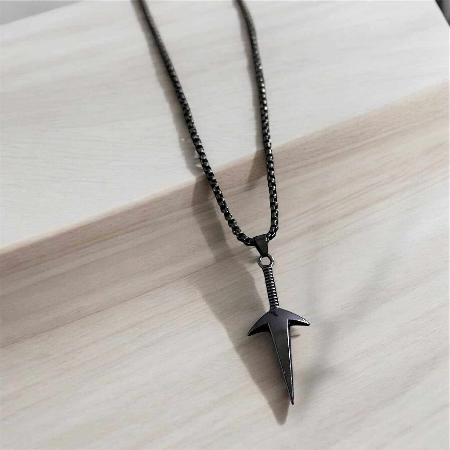 Minimal Sword Style Necklace Pendent Chain