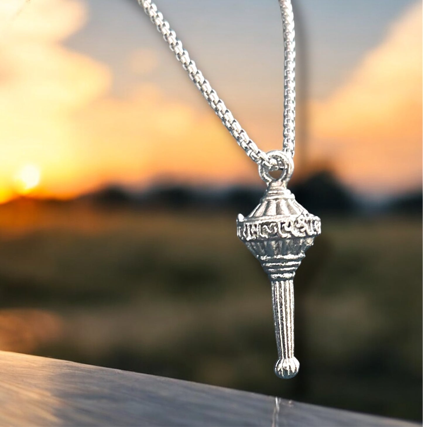 Jai Shri Ram Written Hanuman Ji Gada Necklace Pendent Chain
