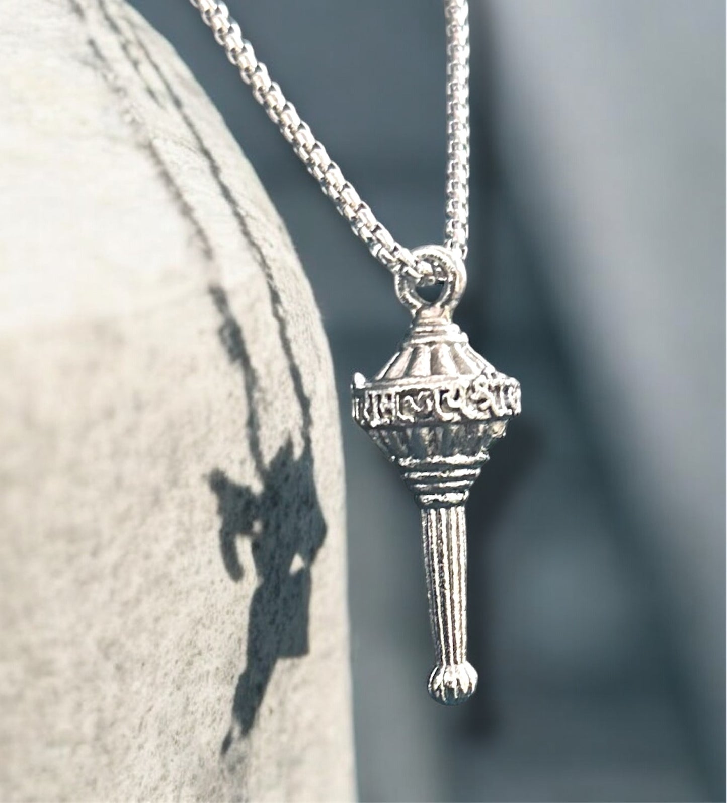 Jai Shri Ram Written Hanuman Ji Gada Necklace Pendent Chain