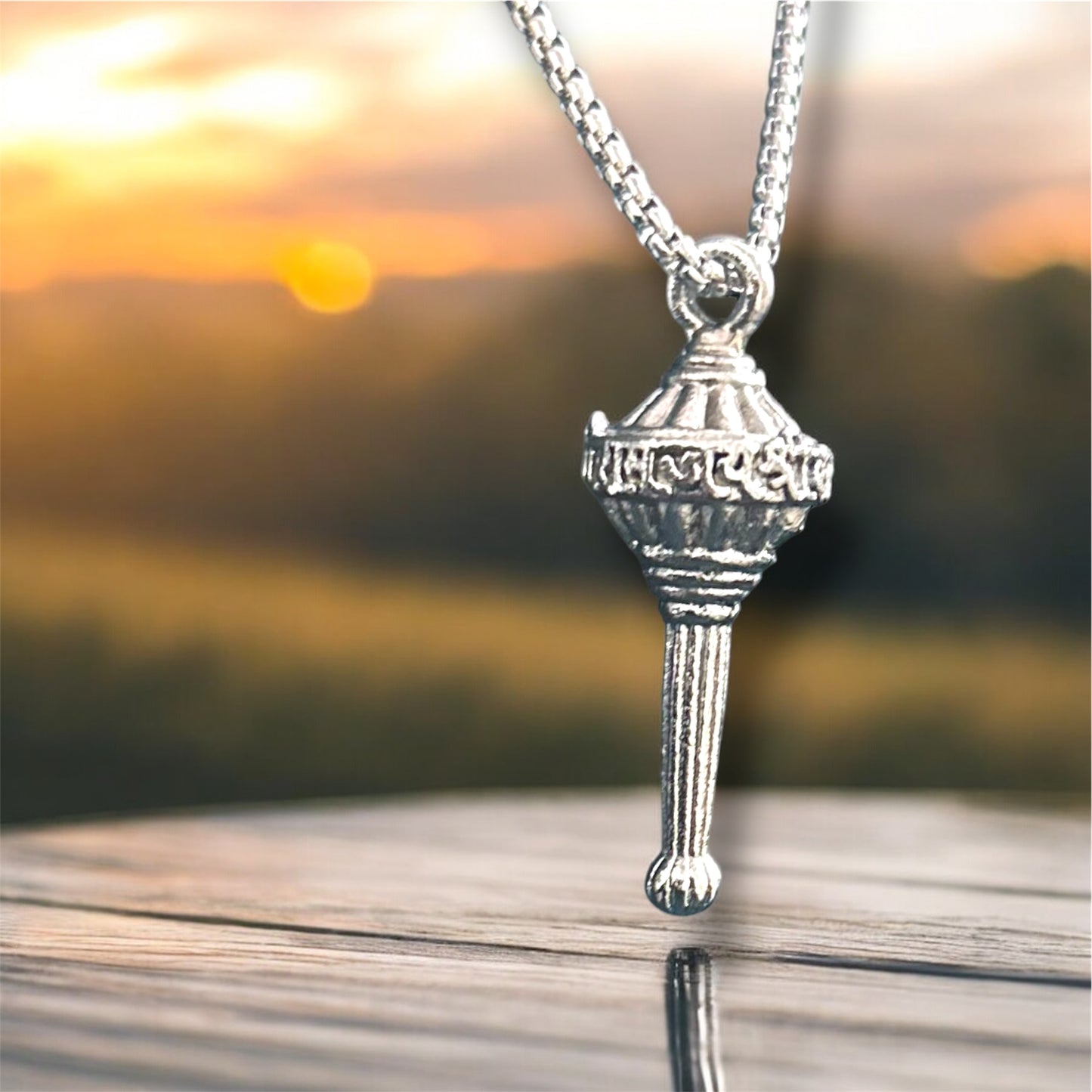 Jai Shri Ram Written Hanuman Ji Gada Necklace Pendent Chain
