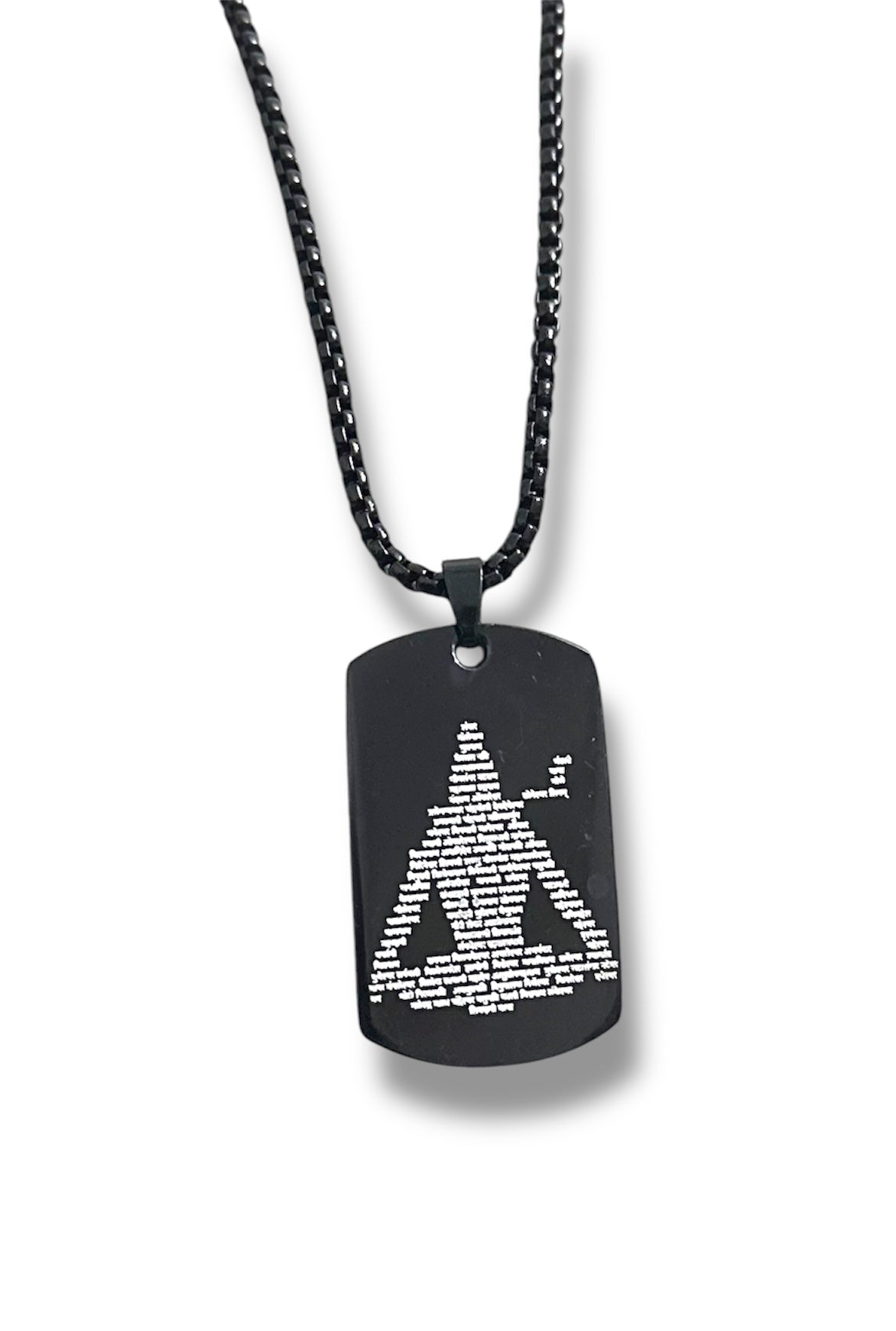 Mahadev Shivji Names Digitally Micro Carved Black Stainless Steel Necklace Pendent Chain