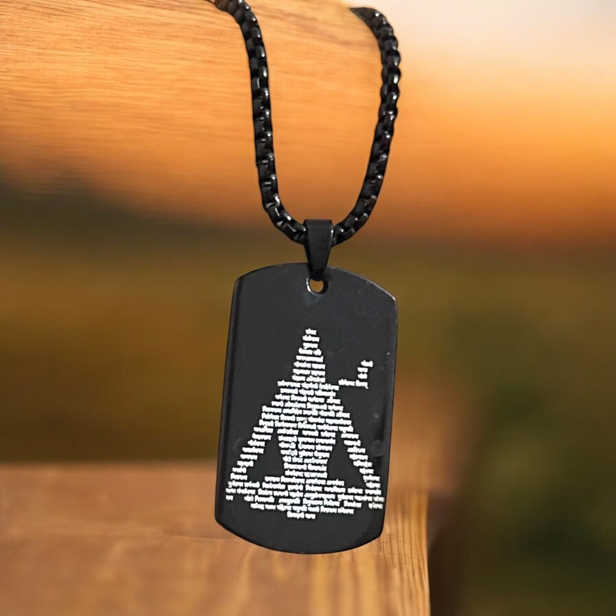 Mahadev Shivji Names Digitally Micro Carved Black Stainless Steel Necklace Pendent Chain