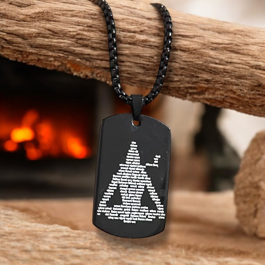 Mahadev Shivji Names Digitally Micro Carved Black Stainless Steel Necklace Pendent Chain