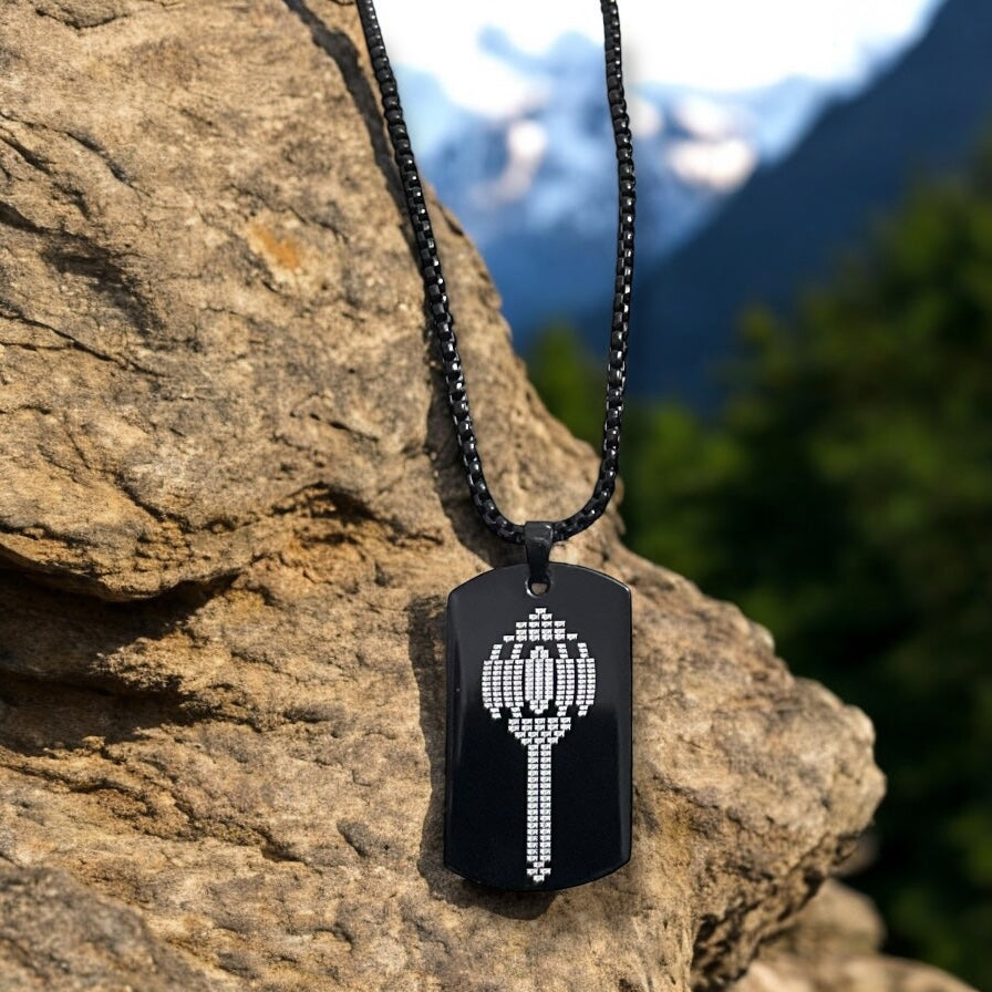 Micro Carved Ram-Ram Gada Digitally Stainless Steel Necklace Pendent Chain