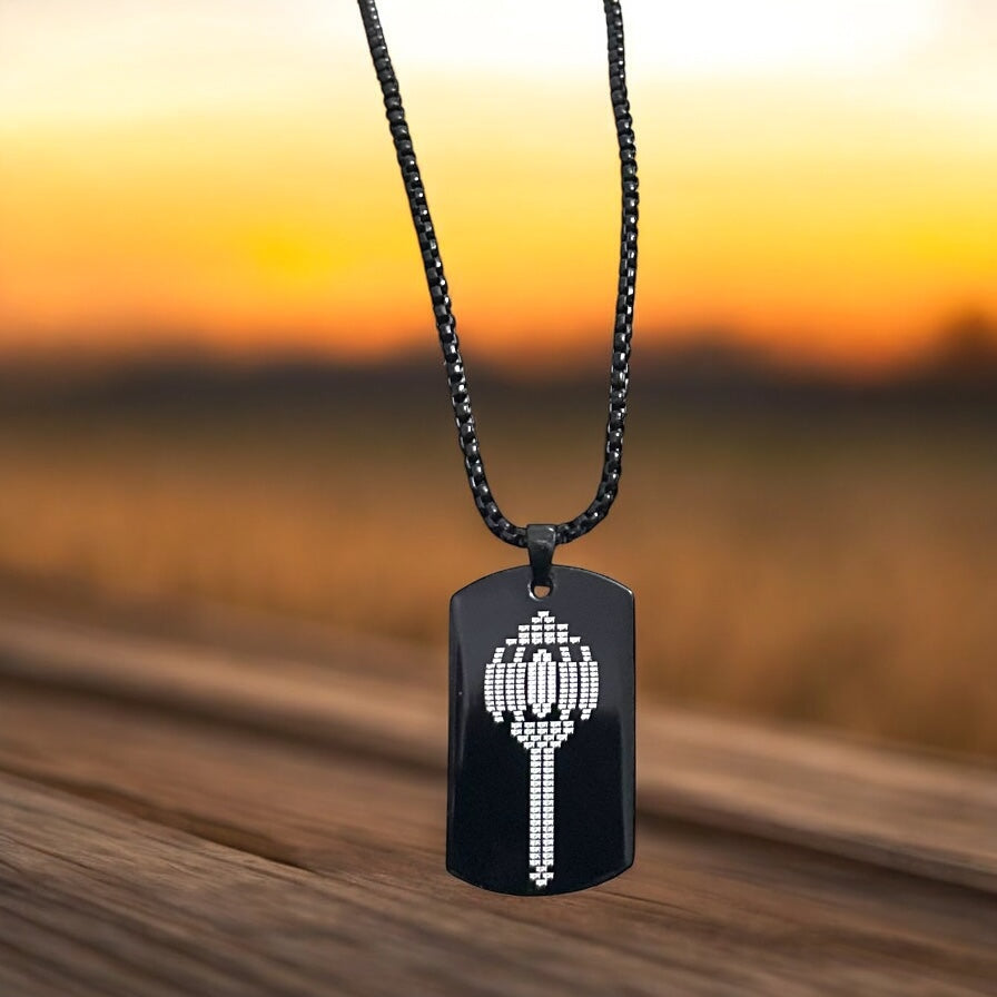 Micro Carved Ram-Ram Gada Digitally Stainless Steel Necklace Pendent Chain