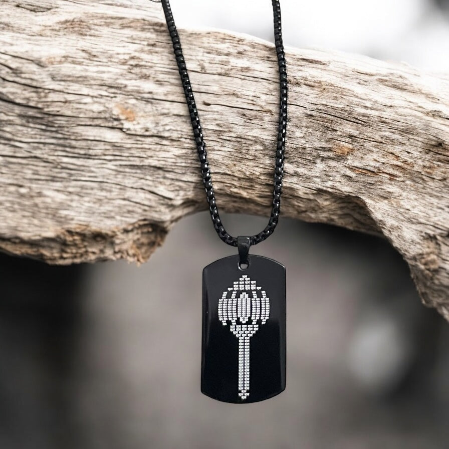Micro Carved Ram-Ram Gada Digitally Stainless Steel Necklace Pendent Chain