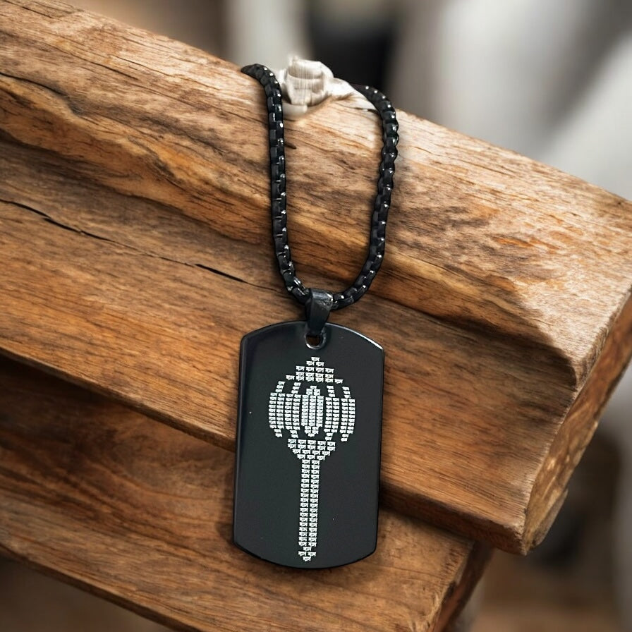 Micro Carved Ram-Ram Gada Digitally Stainless Steel Necklace Pendent Chain