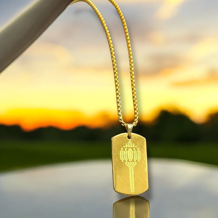 Micro Carved Ram-Ram Gada Digitally Stainless Steel Necklace Pendent Chain