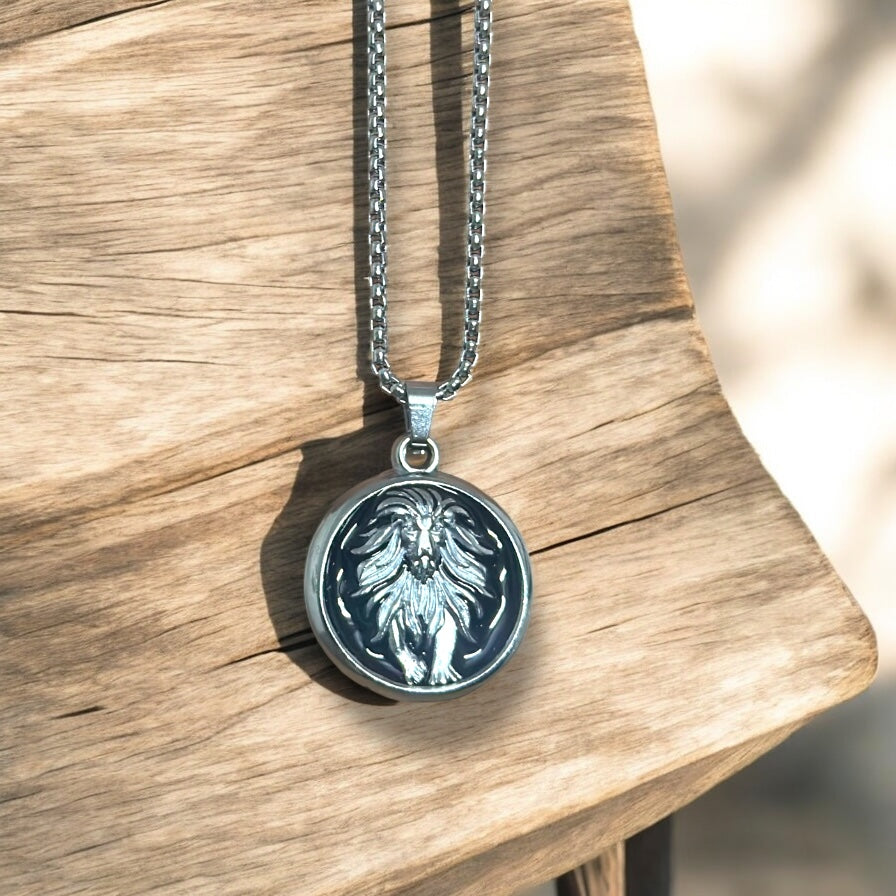 Men’s Lion Pendant Necklace – Bold King of the Jungle Medallion