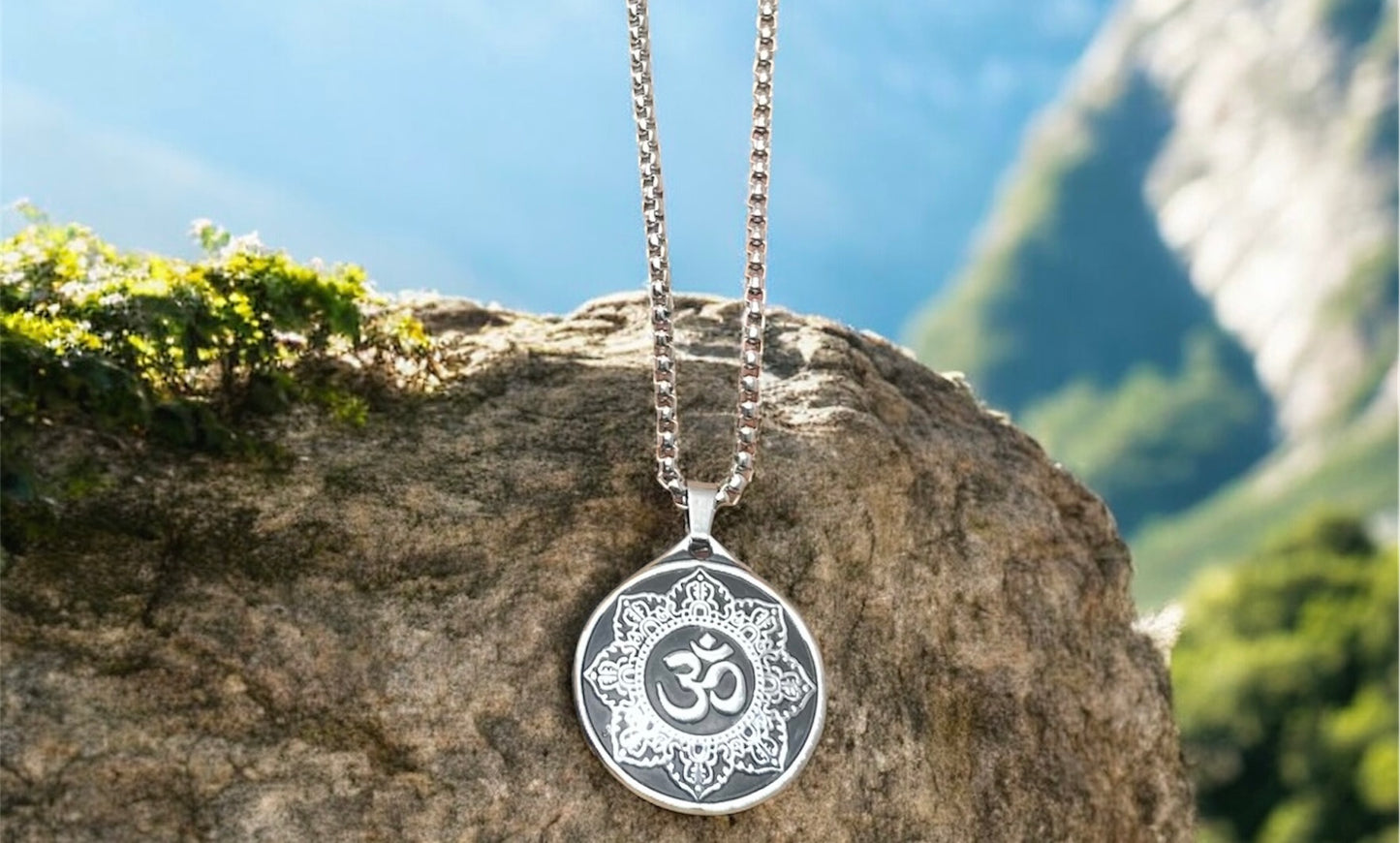 Om Pendant Necklace with Mandala Design – Spiritual Jewelry for Men & Women