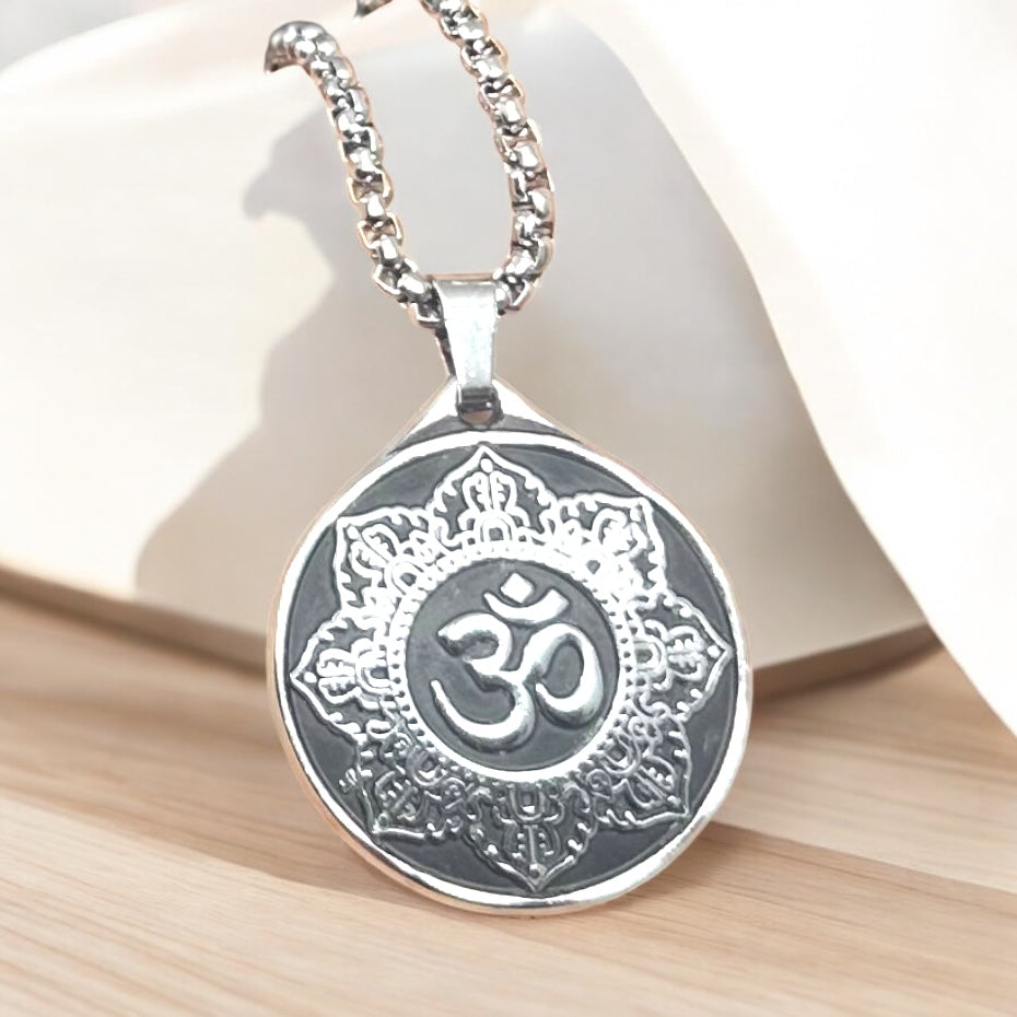 Om Pendant Necklace with Mandala Design – Spiritual Jewelry for Men & Women