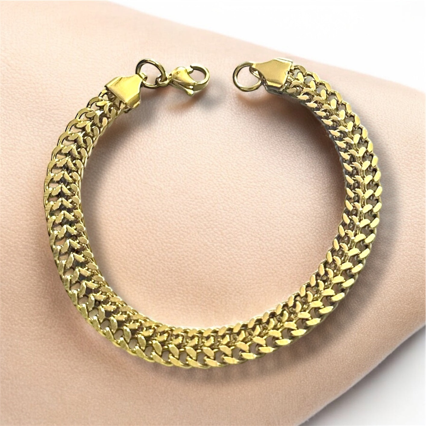 Men’s Flat Chain Bracelet – Sleek Stainless Steel Link Wristband