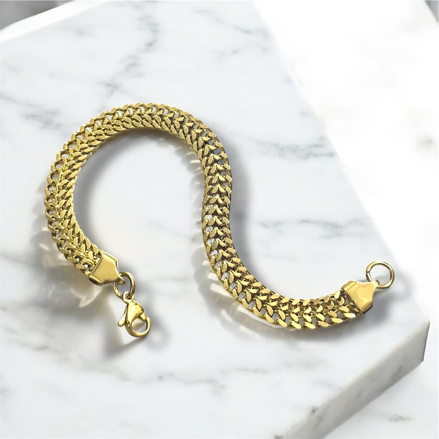 Men’s Flat Chain Bracelet – Sleek Stainless Steel Link Wristband