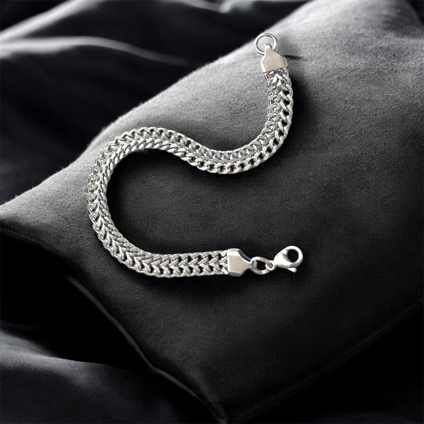 Men’s Flat Chain Bracelet – Sleek Stainless Steel Link Wristband