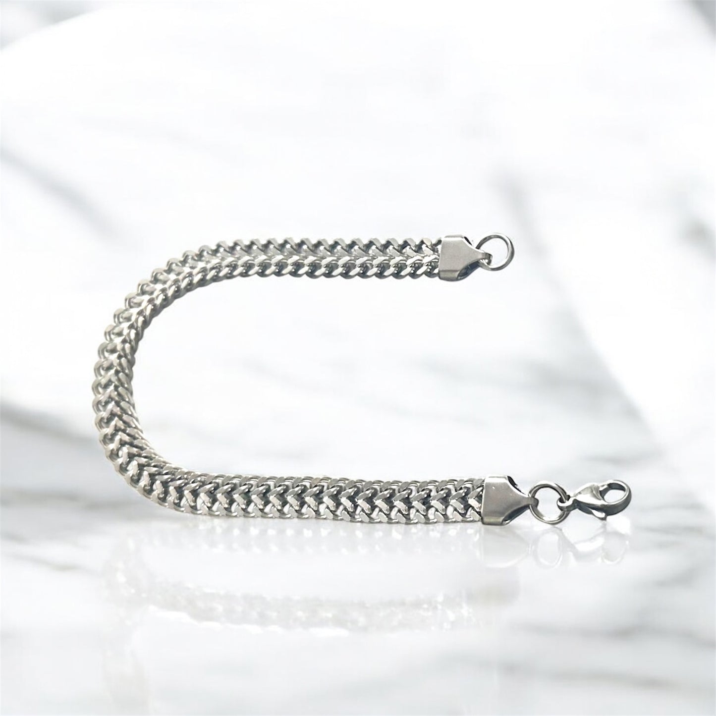 Men’s Flat Chain Bracelet – Sleek Stainless Steel Link Wristband