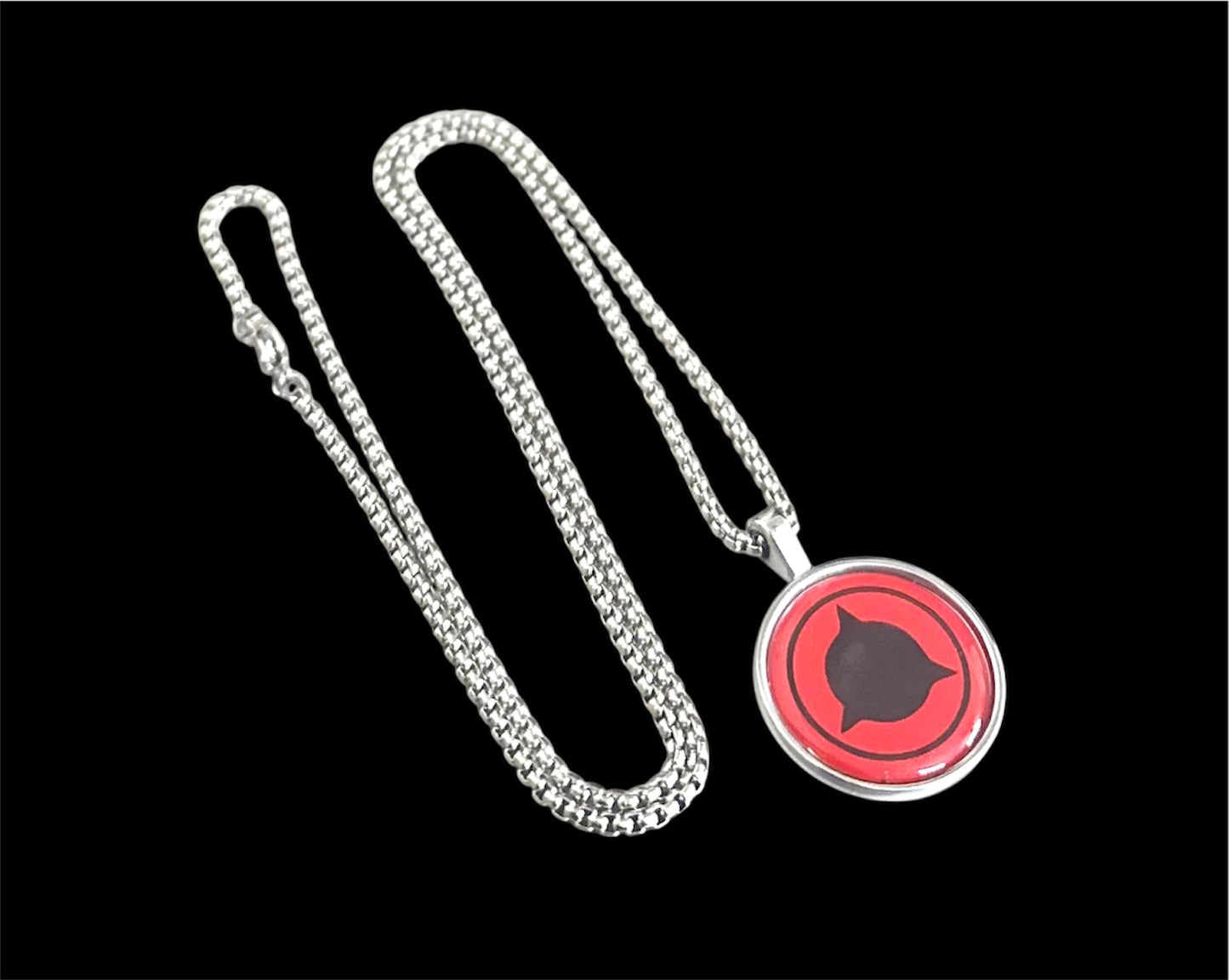 Akatsuki Cat Eye Necklace – Red Anime Pendant for Naruto Fans | Unisex Chain