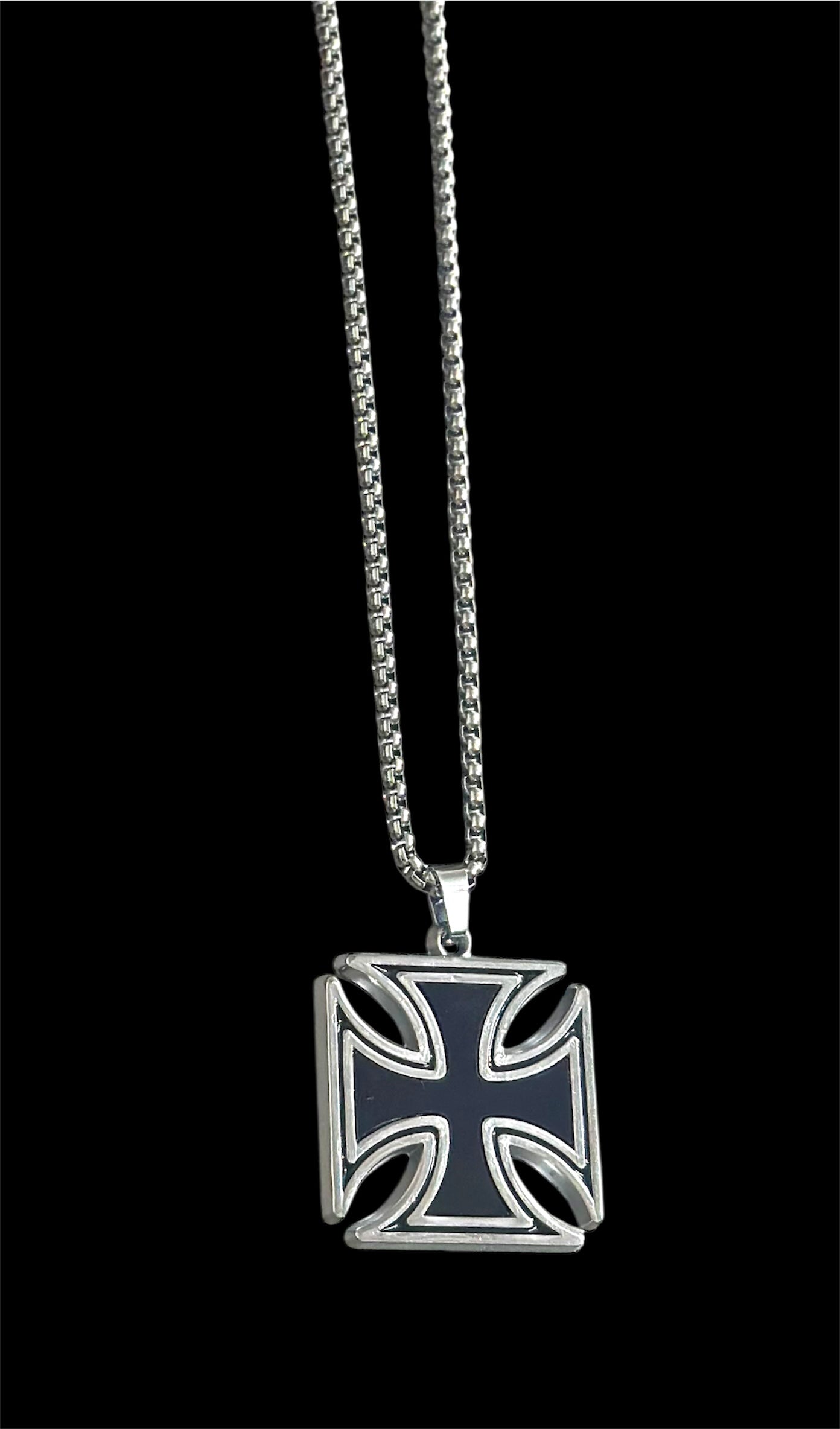 Black Cross Pendant Necklace – Bold Gothic Jewelry for Men