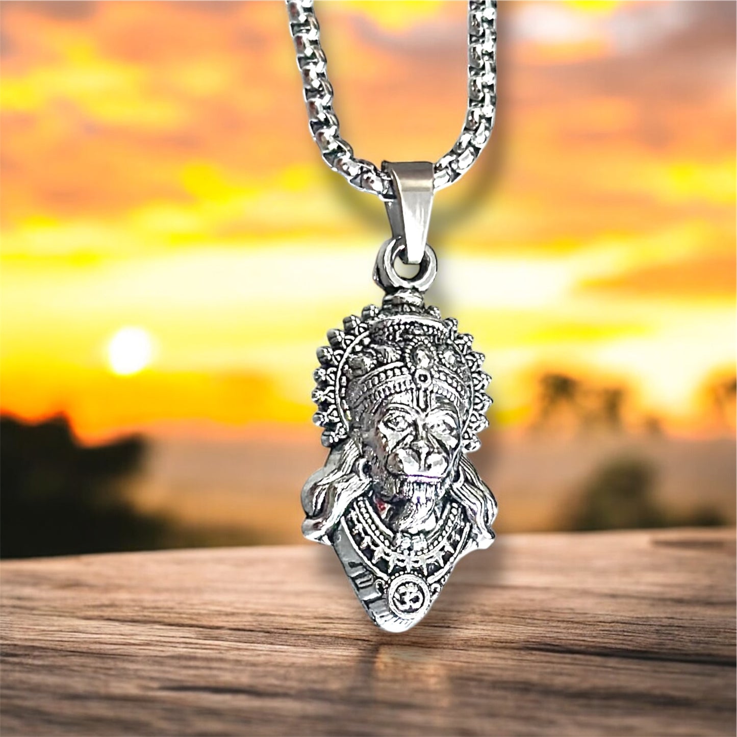 Lord Hanuman Pendant Necklace – Spiritual Jewelry for Men