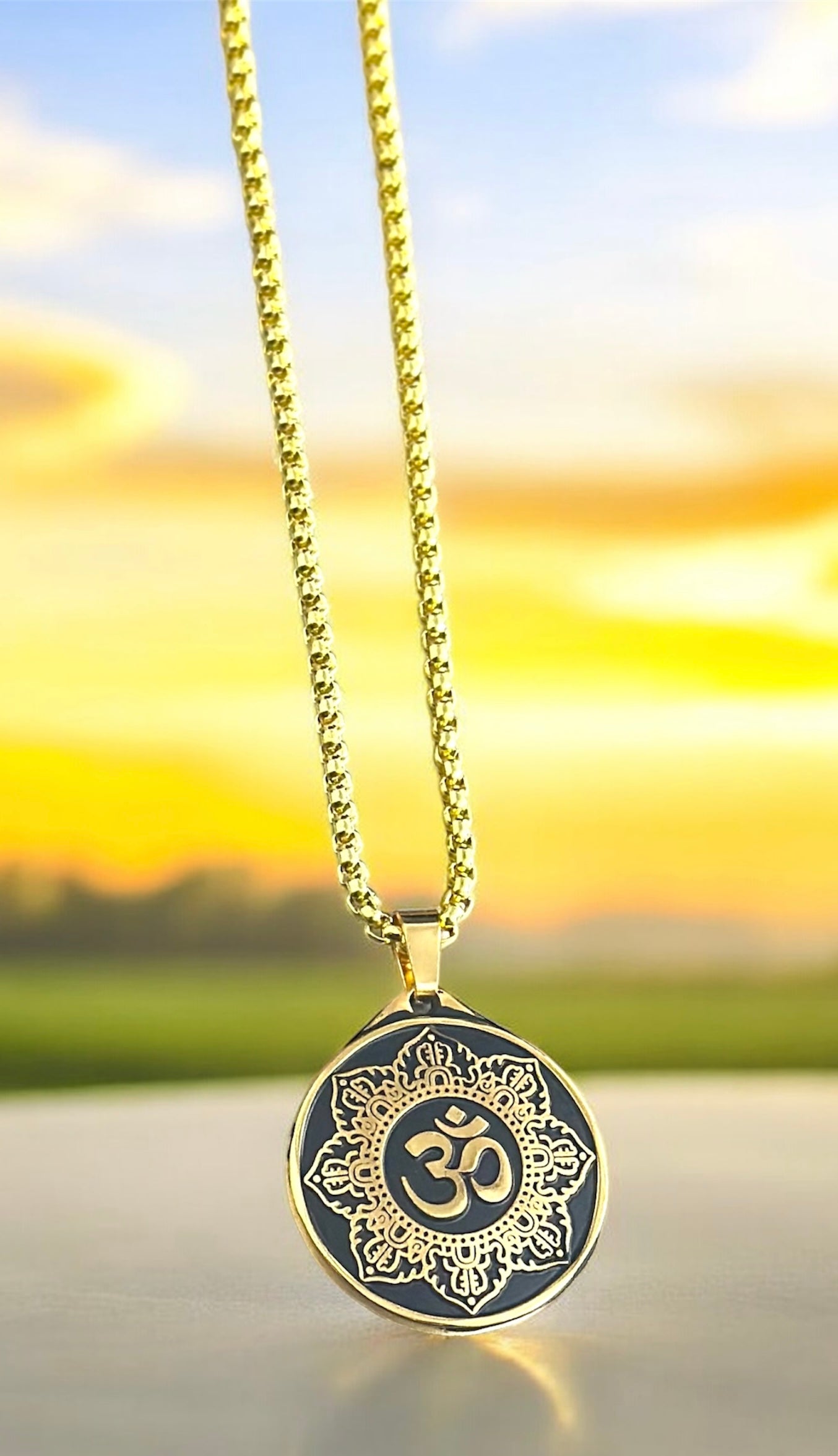 Om Pendant Necklace with Mandala Design – Spiritual Jewelry for Men & Women