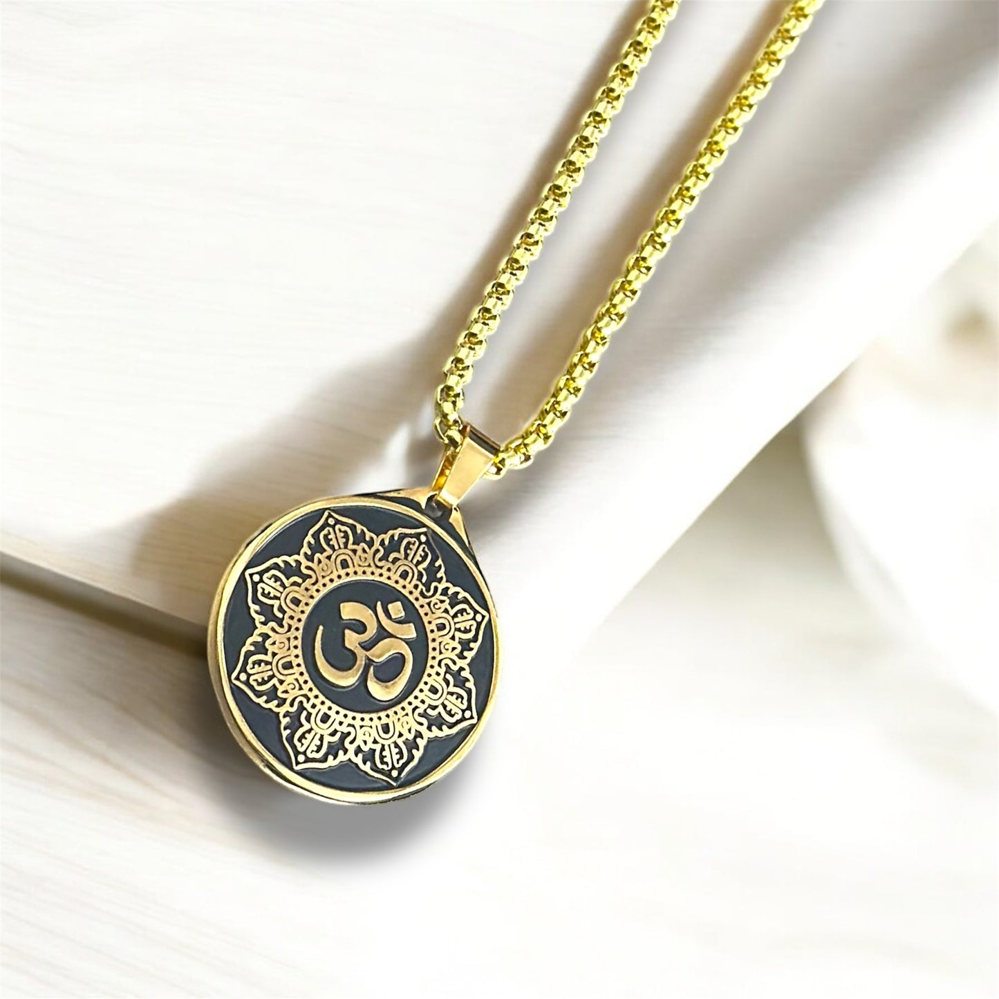 Om Pendant Necklace with Mandala Design – Spiritual Jewelry for Men & Women