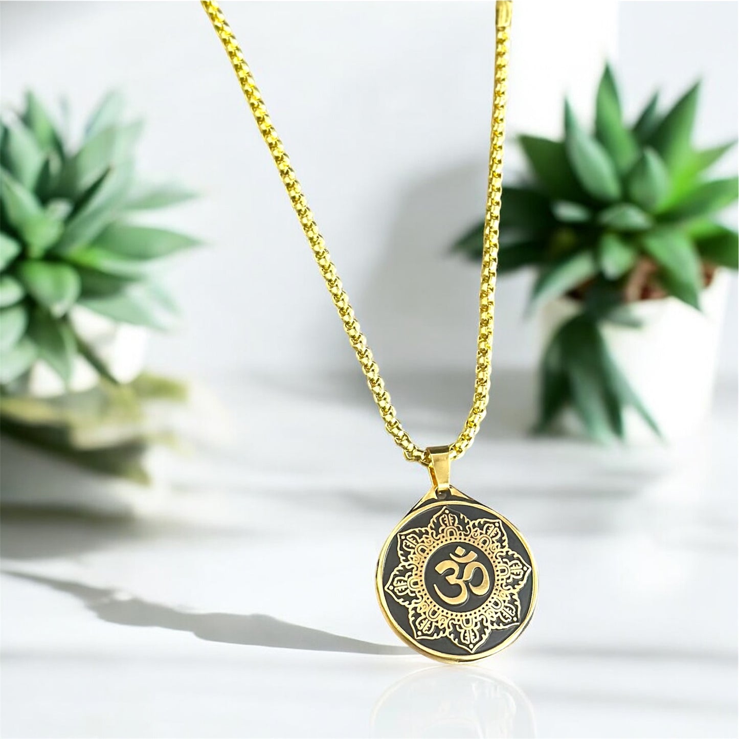 Om Pendant Necklace with Mandala Design – Spiritual Jewelry for Men & Women