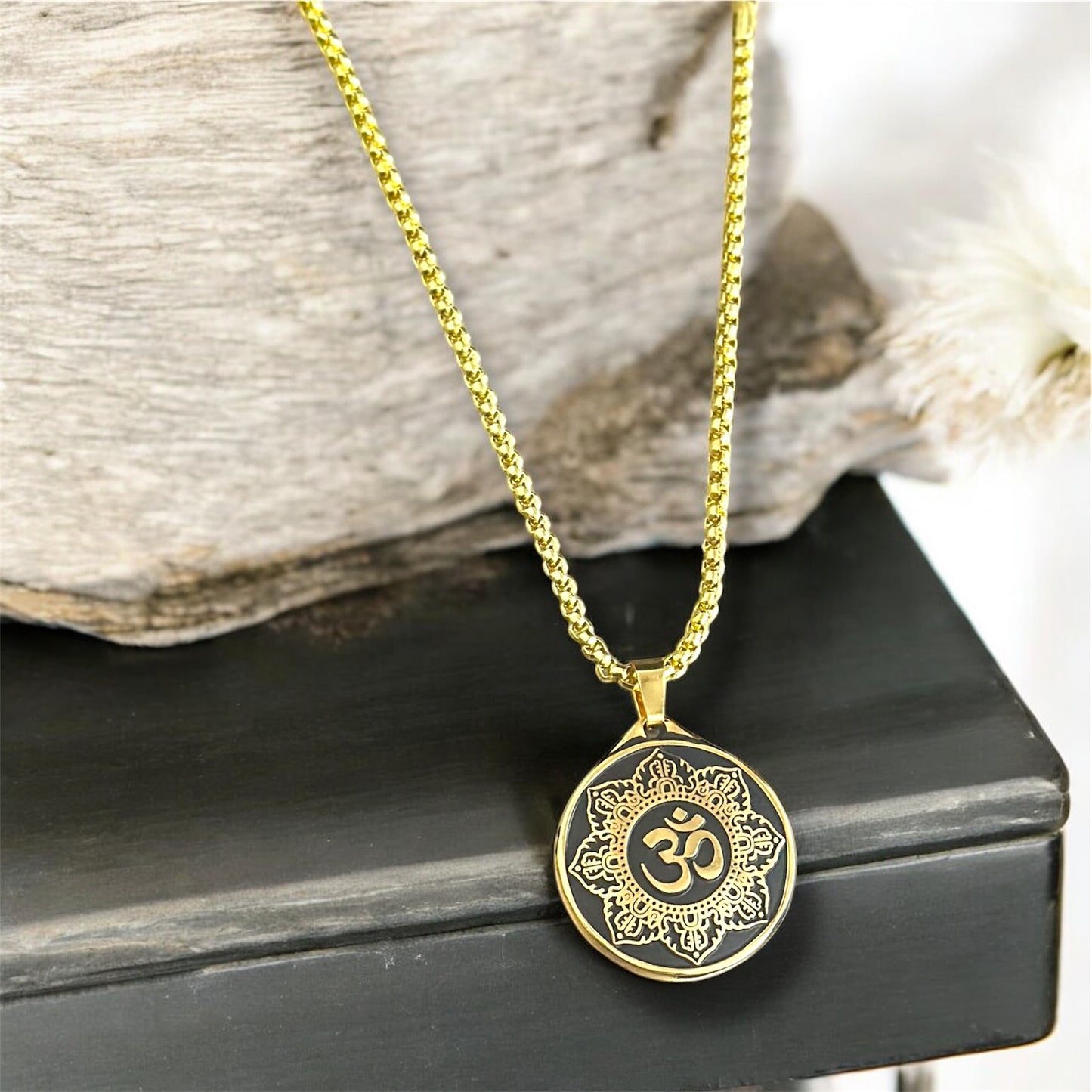 Om Pendant Necklace with Mandala Design – Spiritual Jewelry for Men & Women