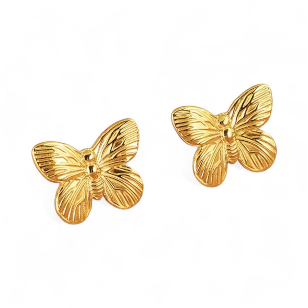 Anti Tarnish Stainless Steel Golden Butterfly Earrings – Delicate, Elegant & Lightweight Studs