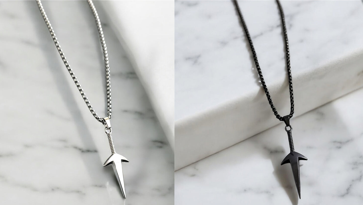 Minimal Sword Style Necklace Pendent Chain