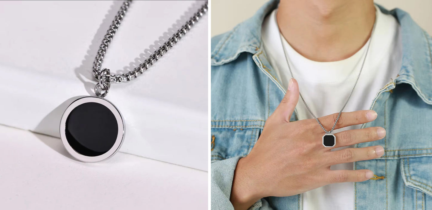 Combo of 2 Square and Round Fashion Necklace Chain