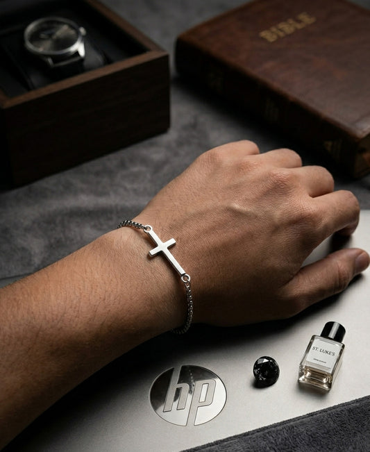 Men's Cross Bracelet | Religious Cross Chain Bracelet for Men