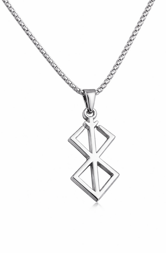 Geometric Cross Pendant Necklace – Stainless Steel Minimalist Chain (Unisex)