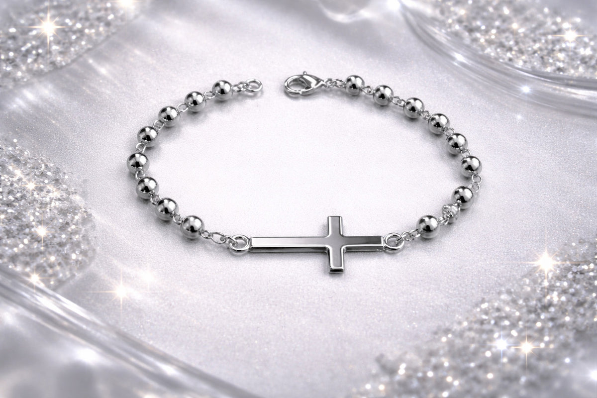 Men's Cross Bracelet | Religious Cross Chain Bracelet for Men
