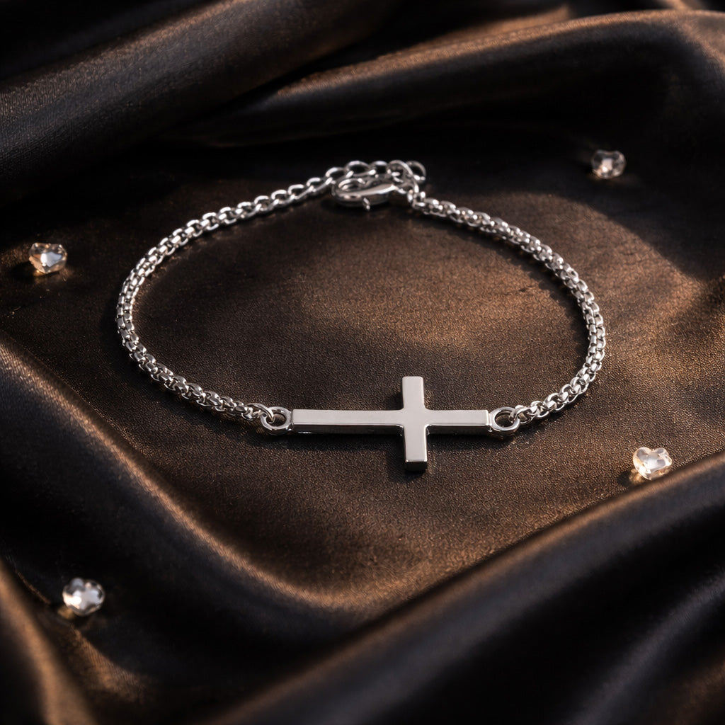 Men's Cross Bracelet | Religious Cross Chain Bracelet for Men