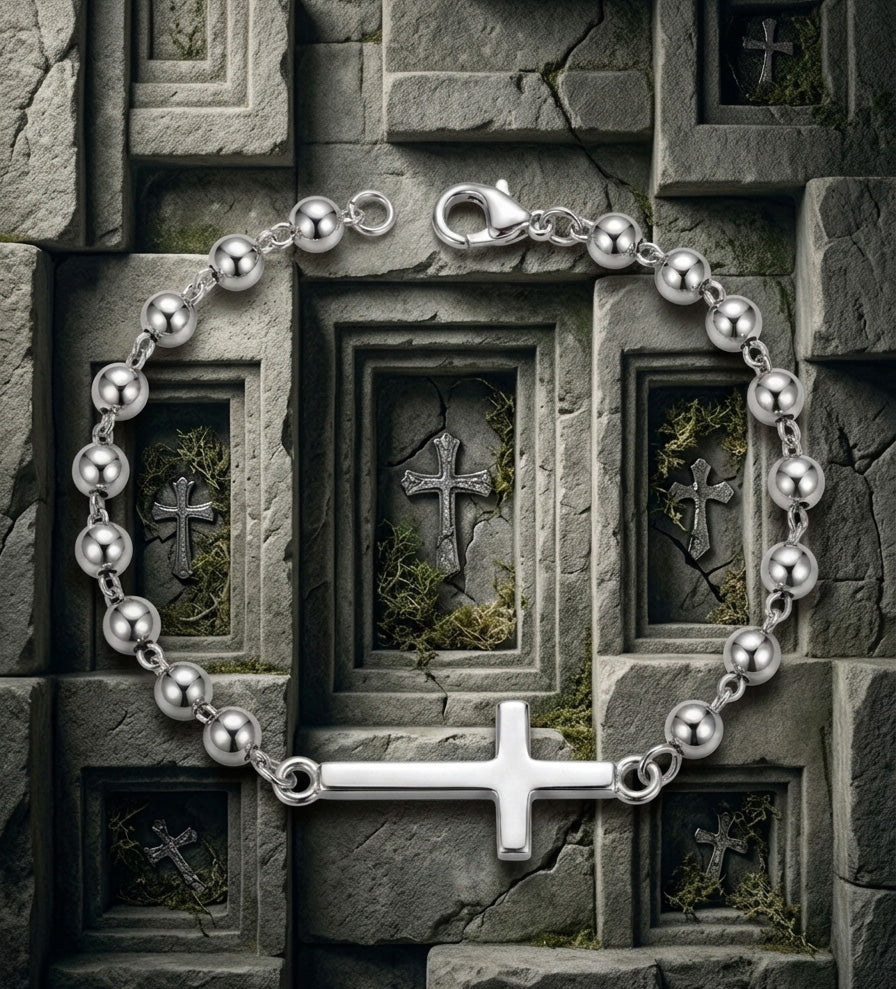 Men's Cross Bracelet | Religious Cross Chain Bracelet for Men