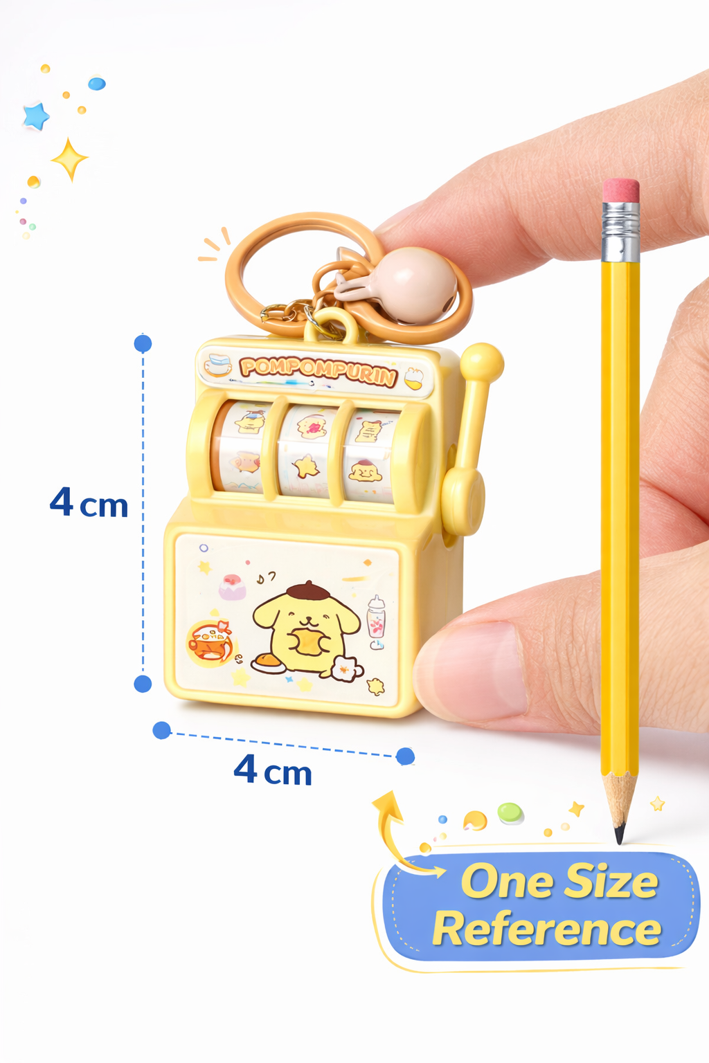 Cute Mini Slot Machine Keychain Toy – Push Lever Rolling Spinner Keyring for Kids & Girls | Random Colors |