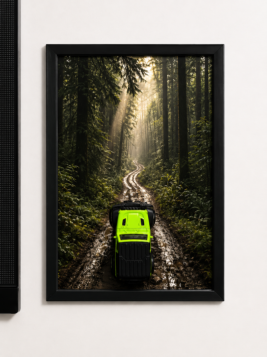 3D Thar Mountain Adventure Wall Frame | Premium Die-Cast Car Wall Art | Automotive Home Décor