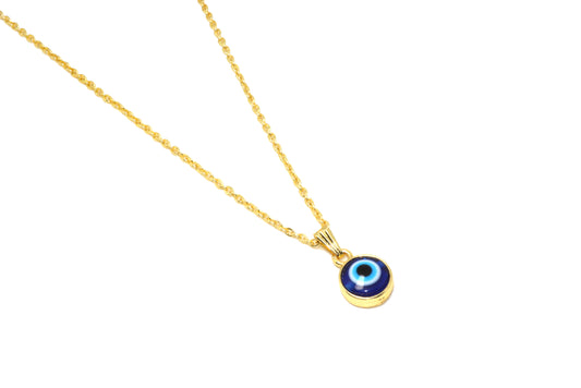 Minimal Evil Eye Necklace Pendant Chain