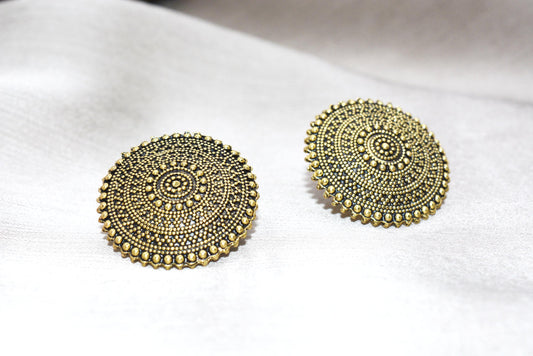 Minimal Style Golden Push Plugs Studs Earrings