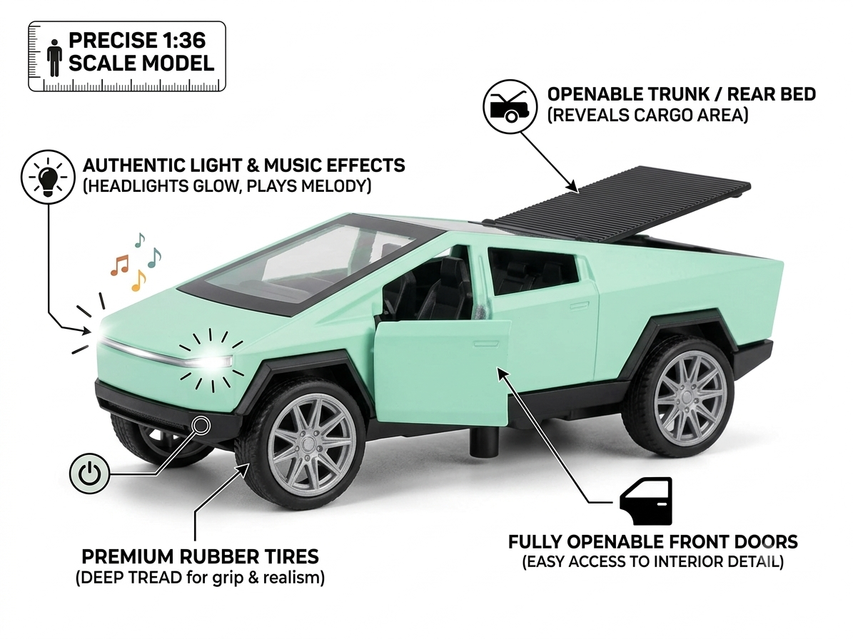 Futuristic Pickup Truck Toy Car for Kids – Mini Electric Truck, Random Colour