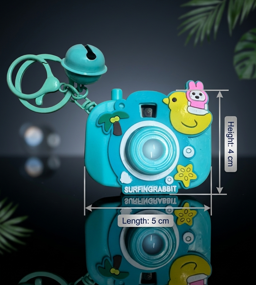Mini Toy Camera Keychain with Vibrant Cartoon Projection | Cute Multi-Character Pocket Projector Fun Accessory | Random Colors and Characters