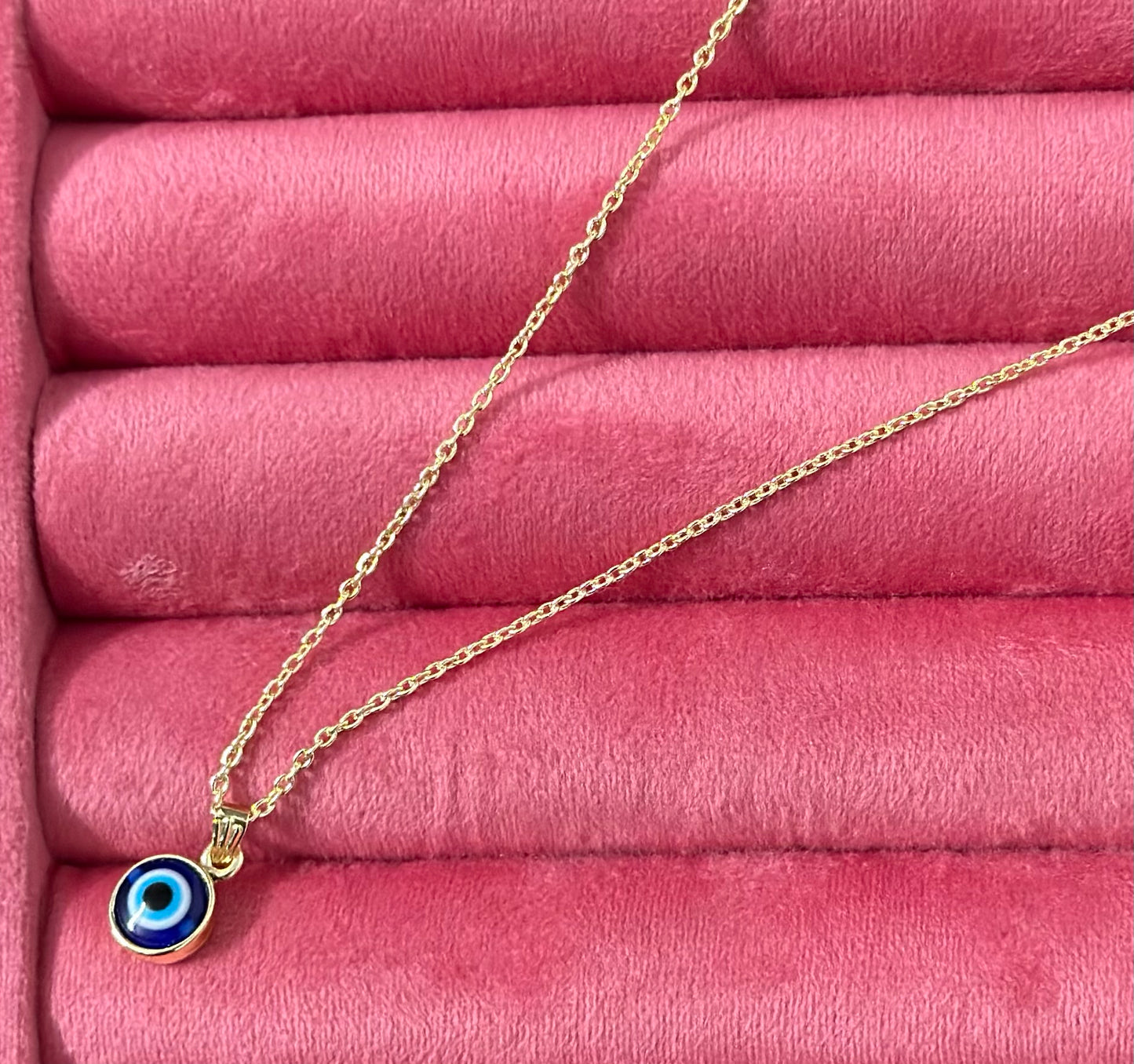 Minimal Evil Eye Necklace Pendant Chain